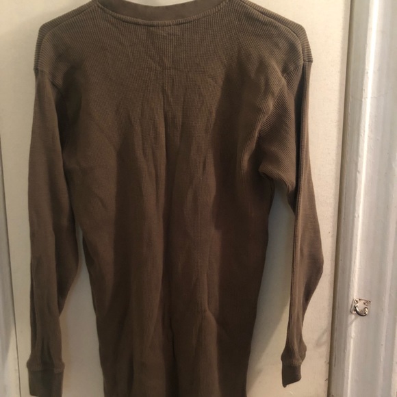 Olive Green Men’s Thermal Shirt - Picture 4 of 4